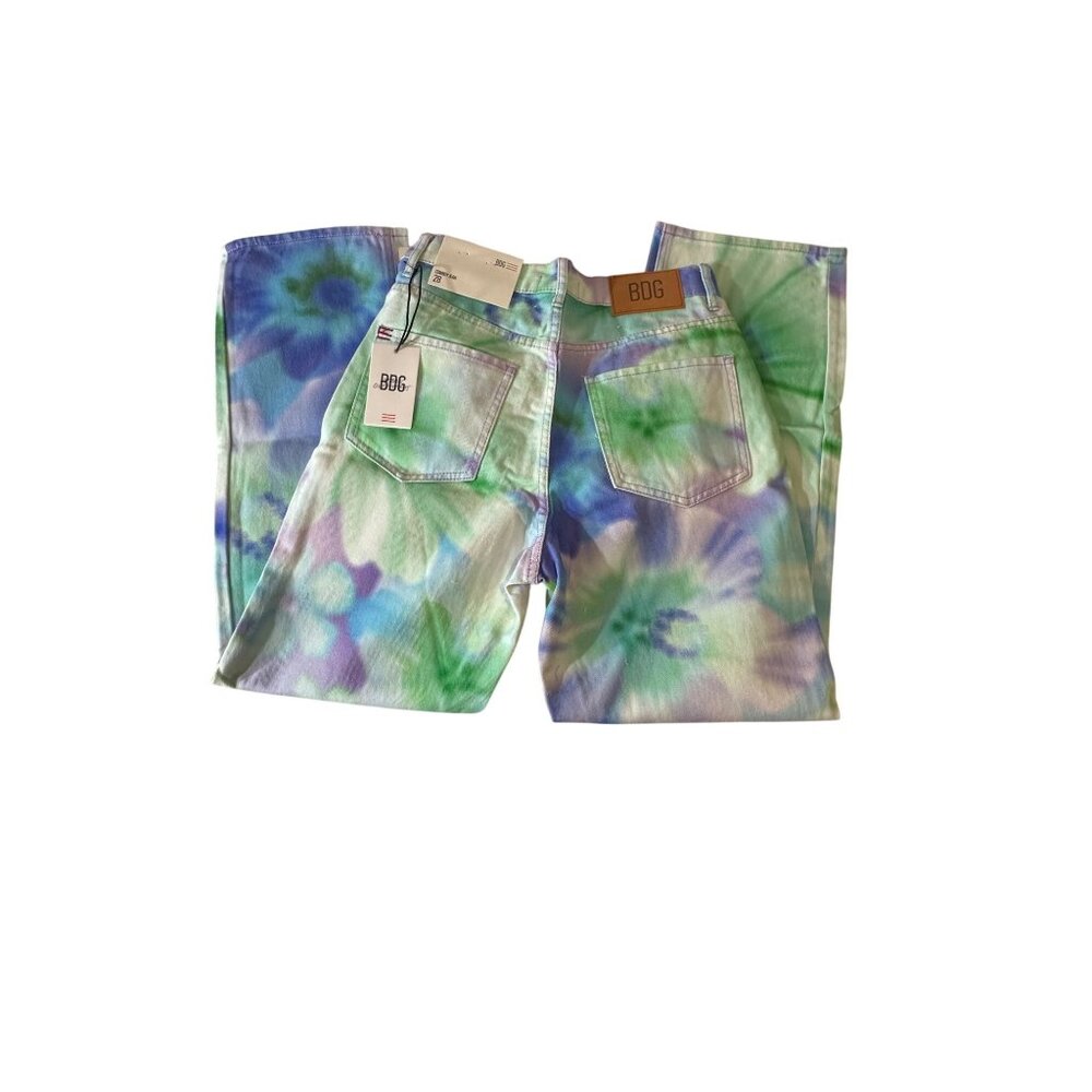Womens Tie-Dye 28" High-Waist Denim Pants By BDG Urban Outfitters - Picture 10 of 13